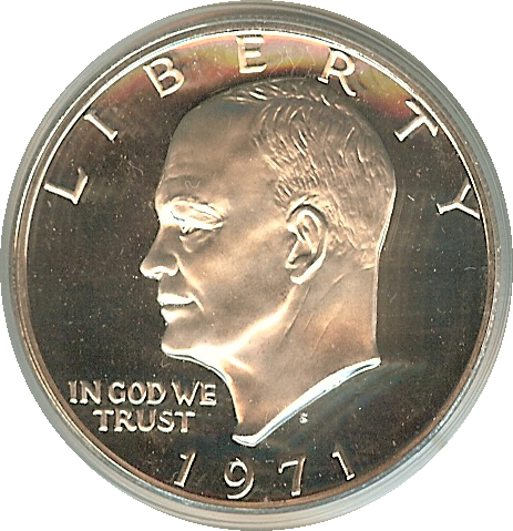 Silver Dollars: Morgan: 1971_S_PR69, PCGS_Eisenhower, Silver_DCameo_790
